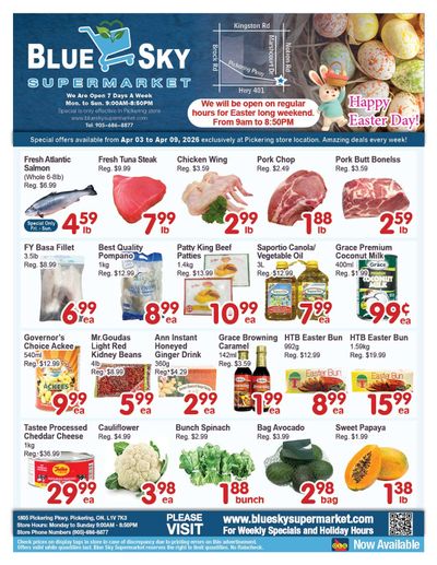 Blue Sky Supermarket (Pickering) Flyer April 3 to 9