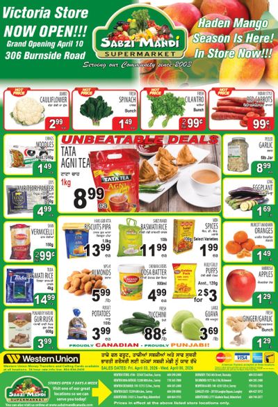 Sabzi Mandi Supermarket (Lower Mainland) Flyer April 3 to 8