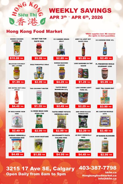 Hong Kong Food Market Flyer April 3 to 6