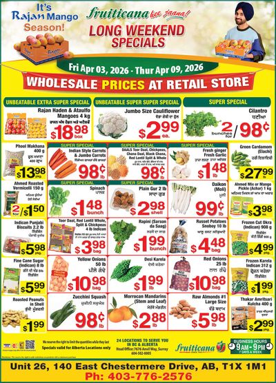 Fruiticana (Chestermere) Flyer April 3 to 9