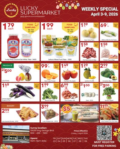 Lucky Supermarket (Surrey) Flyer April 3 to 9