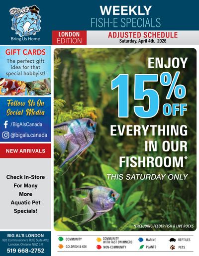 Big Al's (London) Weekend Specials April 4