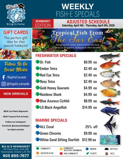 Big Al's (Newmarket) Weekly Specials April 4 to 9