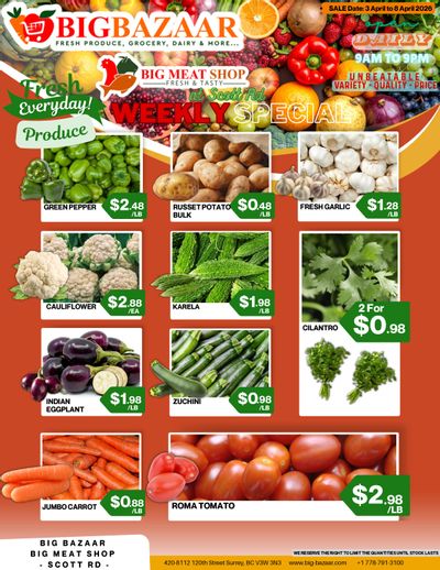Big Bazaar Canada Flyer April 3 to 8