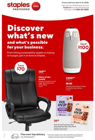 Staples Preferred Flyer April 3 to 16