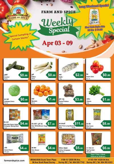 Farm And Spice Grocers Flyer April 3 to 9