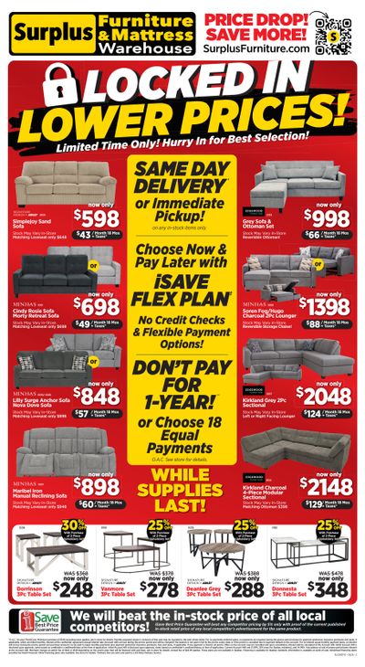 Surplus Furniture & Mattress Warehouse (St. John's, Corner Brook, Grand Falls Windsor) Flyer April 6 to 19