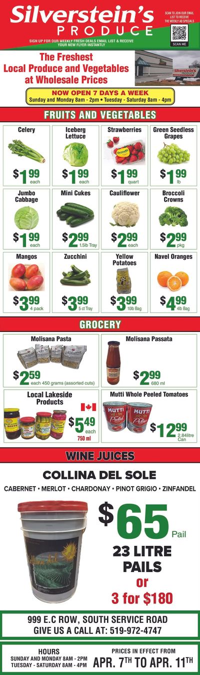 Silverstein's Produce Flyer April 7 to 11