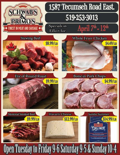 Schwab's & Primo's Flyer April 7 to 13