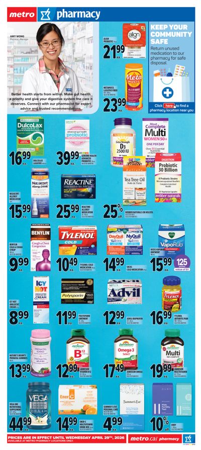 Metro (ON) Pharmacy Flyer April 9 to 29