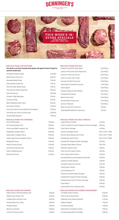 Denninger's Weekly Specials April 8 to 14