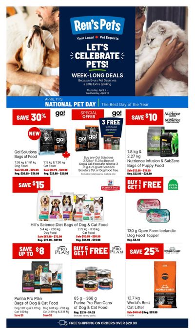 Ren's Pets Flyer April 9 to 15