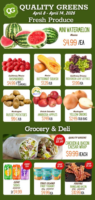 Quality Greens Flyer April 8 to 14
