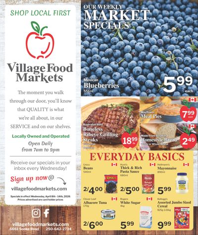 Village Food Markets Flyer April 8 to 14