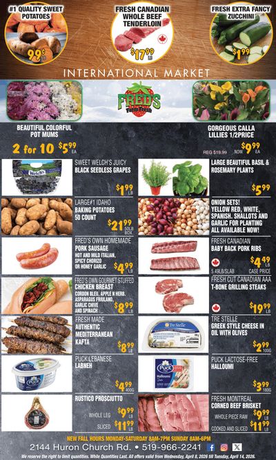 Fred's Farm Fresh Flyer April 8 to 14