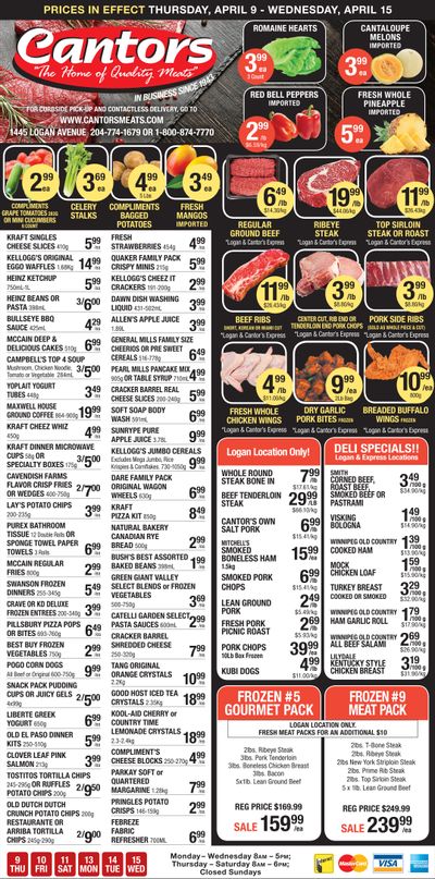 Cantor's Meats Flyer April 9 to 15