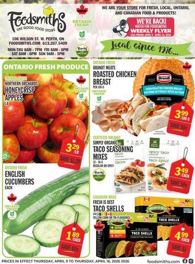 Foodsmiths Flyer April 9 to 16