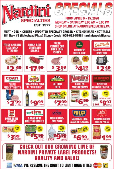 Nardini Specialties Flyer April 9 to 15