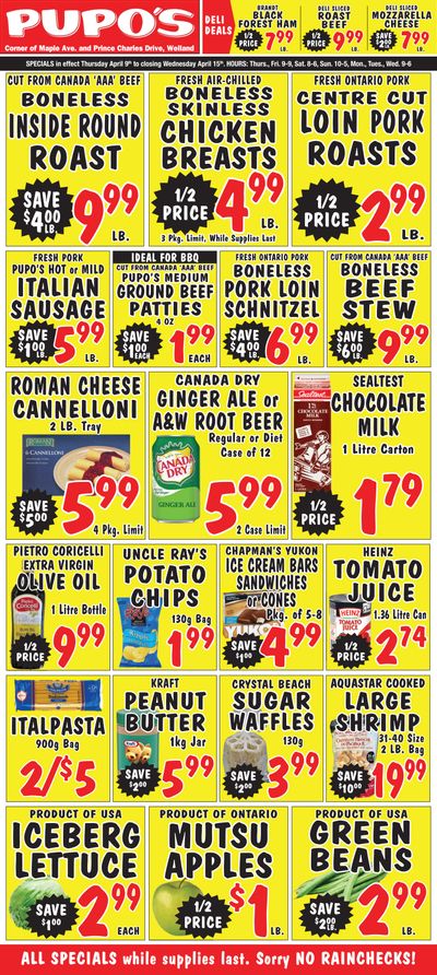 Pupo's Food Market Flyer April 9 to 15