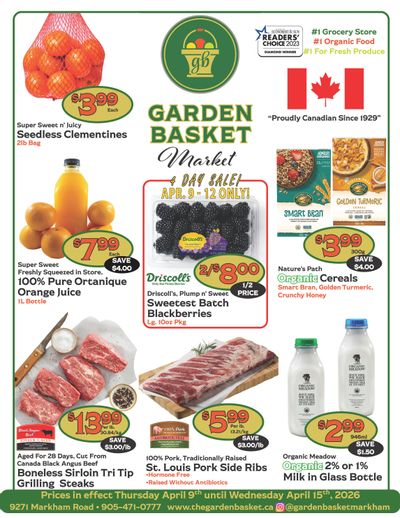 The Garden Basket Flyer April 9 to 15