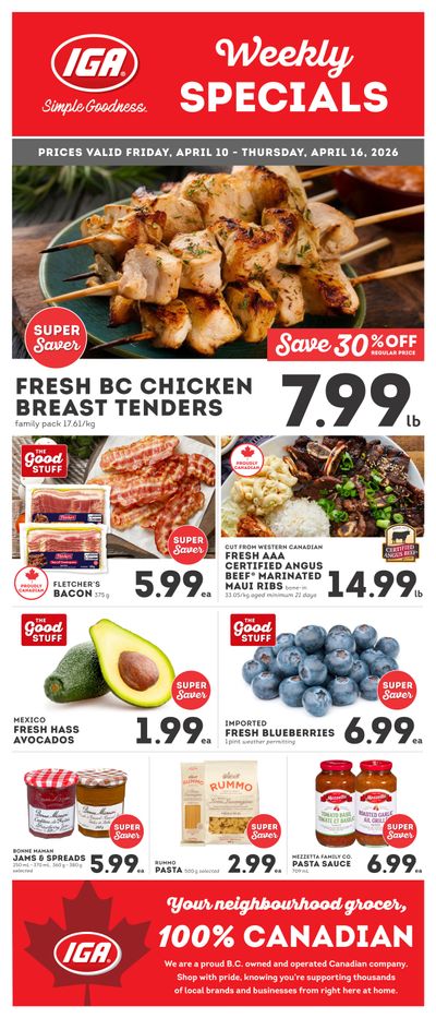 IGA Stores of BC Flyer April 10 to 16