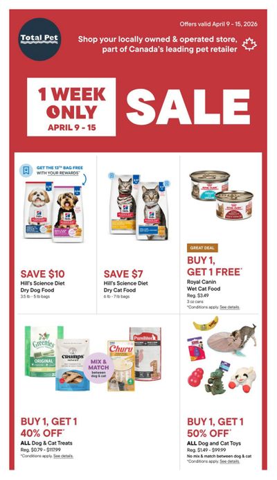 Total Pet Flyer April 9 to 15