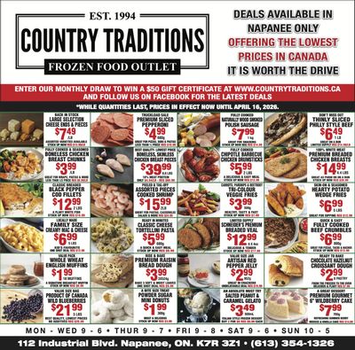 Country Traditions Flyer April 9 to 16