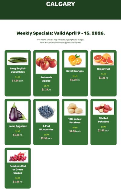 H&W Produce Flyer April 9 to 15