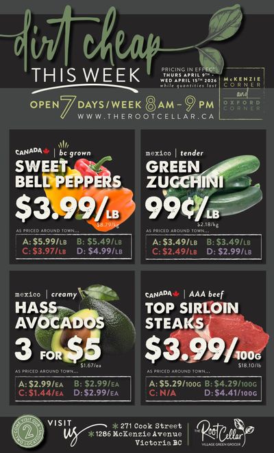 The Root Cellar Flyer April 9 to 15