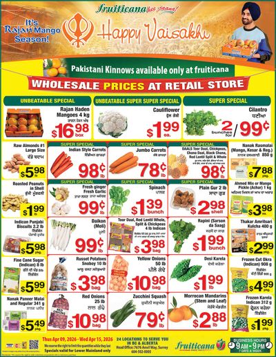 Fruiticana (Greater Vancouver) Flyer April 9 to 15