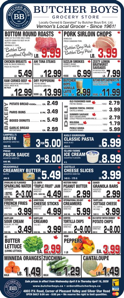Butcher Boys Grocery Store Flyer April 8 to 16