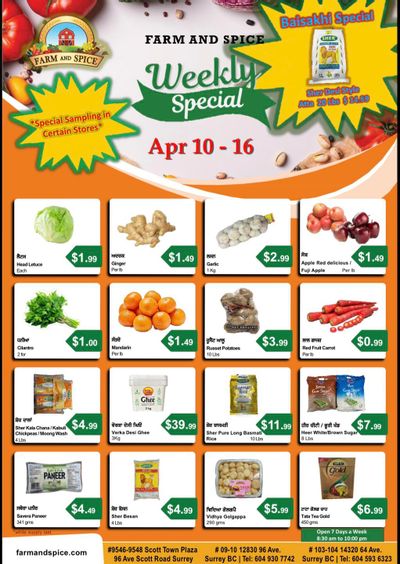 Farm And Spice Grocers Flyer April 10 to 16