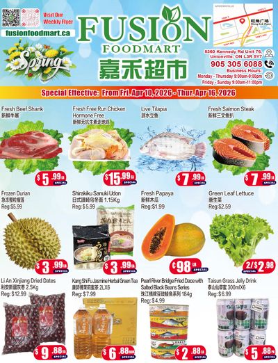 Fusion Supermarket (Unionville)  Flyer April 10 to 16