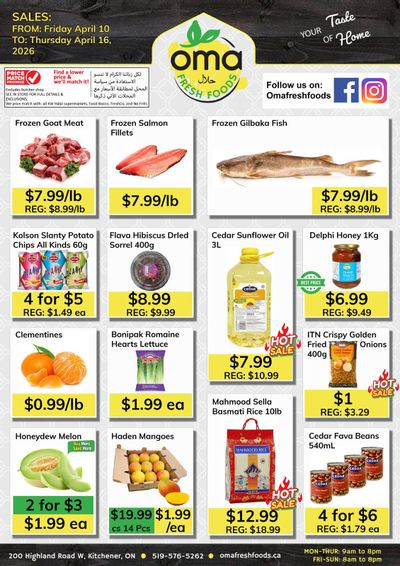 Oma Fresh Foods Flyer April 10 to 16
