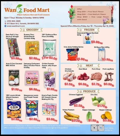 Wan 2 Food Mart Flyer April 10 to 16