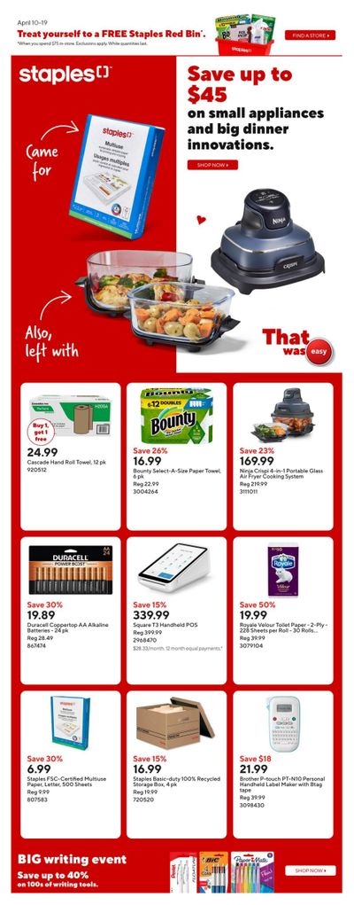 Staples Flyer April 10 to 16