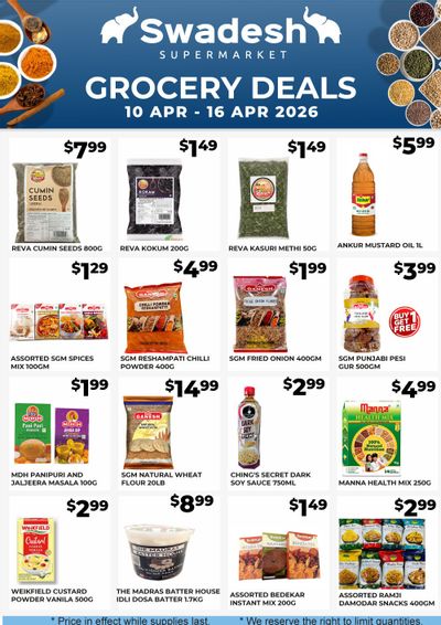 Swadesh Supermarket Flyer April 10 to 16