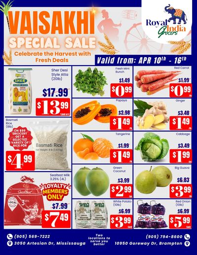 Royal India Grocers Flyer April 10 to 16