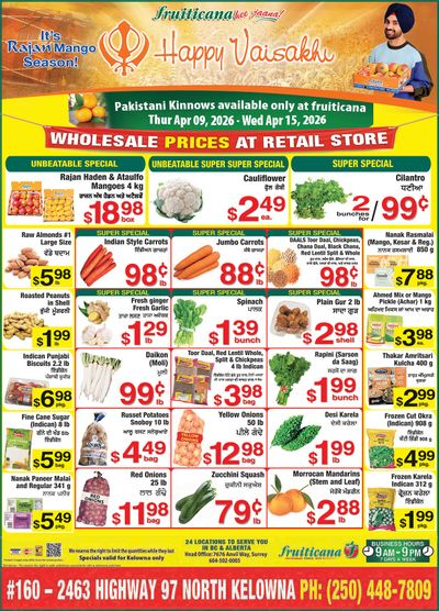 Fruiticana (Kelowna) Flyer April 9 to 15