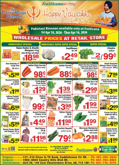 Fruiticana (Calgary) Flyer April 10 to 16