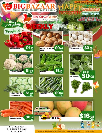 Big Bazaar Canada Flyer April 10 to 15