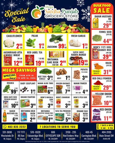 Sanjha Punjab Grocery Store Flyer April 10 to 16