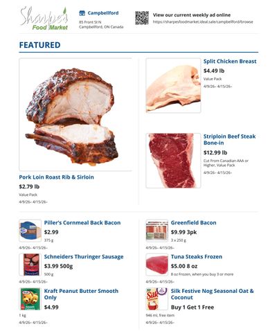 Sharpe's Food Market Flyer April 9 to 15