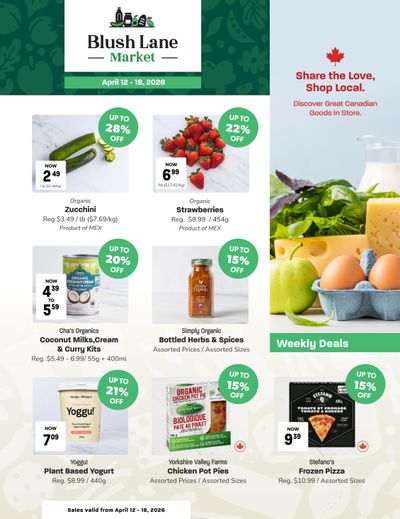 Blush Lane Organic Market Flyer April 12 to 18