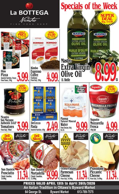 La Bottega Nicastro Fine Foods Flyer April 13 to 26