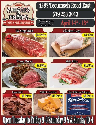 Schwab's & Primo's Flyer April 14 to 18