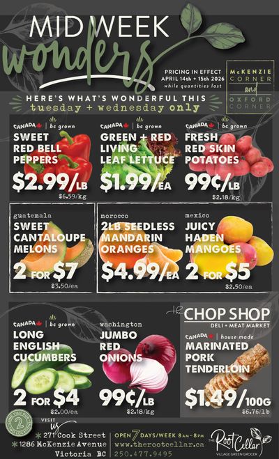 The Root Cellar Mid-Week Flyer April 14 and 15