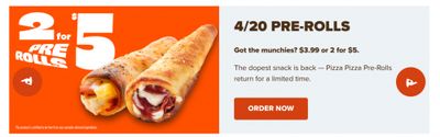 Pizza Pizza Canada: 4/20 Pre-Rolls 2/$5