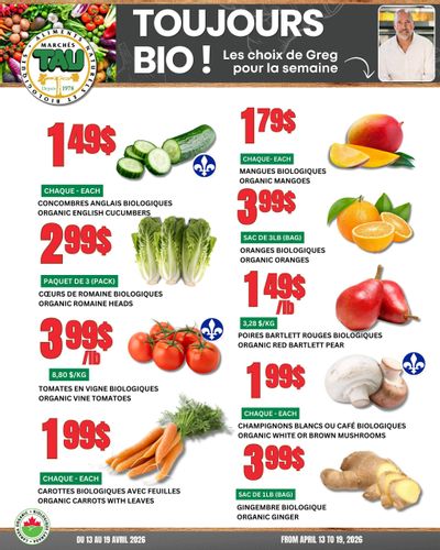 Marches Tau Produce Flyer April 13 to 19