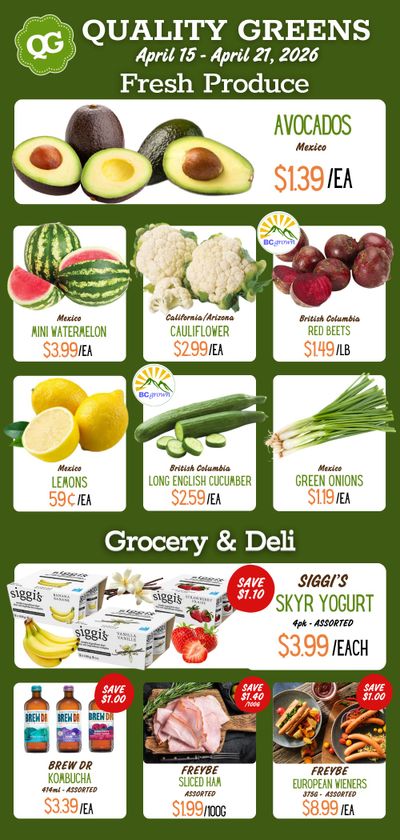 Quality Greens Flyer April 15 to 21